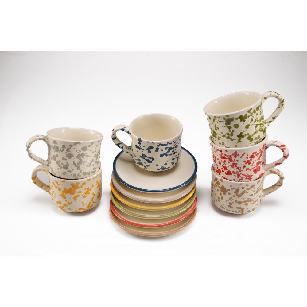 Accessoires thé et café - Tasse à thé avec soucoupe - Splashed Line - LOLIVA FOOD MOOD