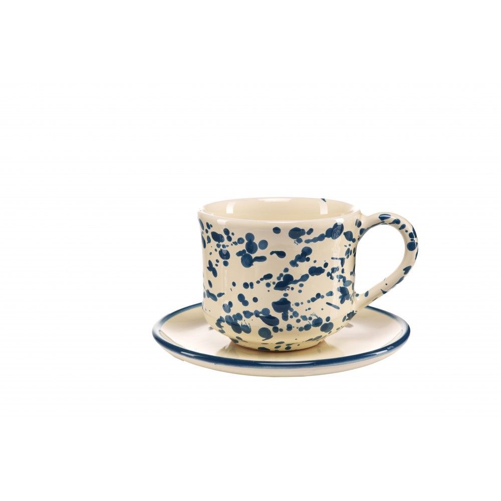 Accessoires thé et café - Tasse à thé avec soucoupe - Splashed Line - LOLIVA FOOD MOOD