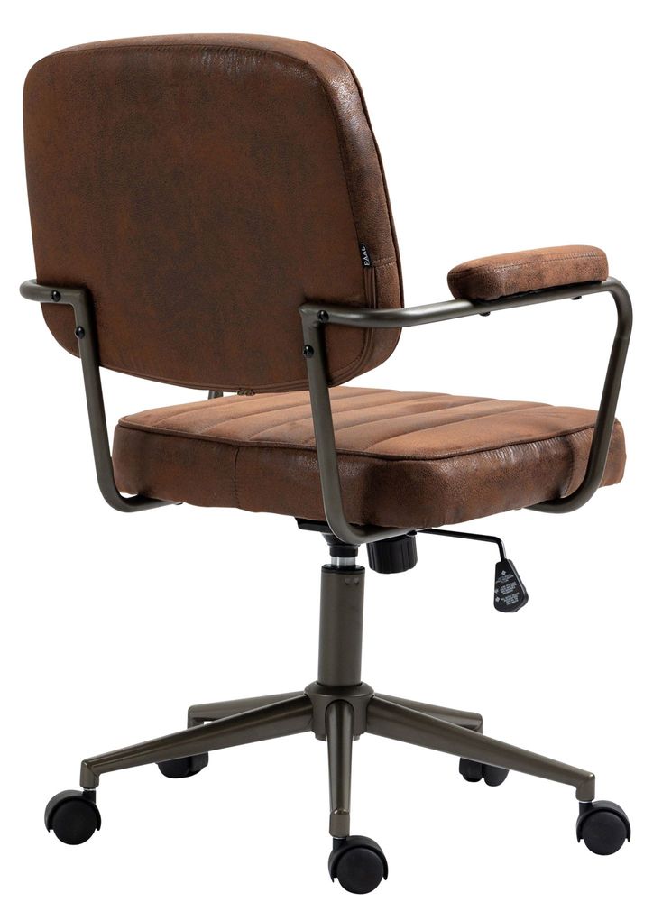 Chaises - Fauteuil de bureau Rétro Natrona - Cuir cognac & Métal Noir Mat - VIBORR