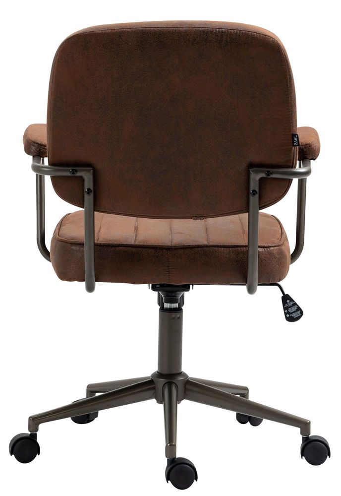 Chaises - Fauteuil de bureau Rétro Natrona - Cuir cognac & Métal Noir Mat - VIBORR