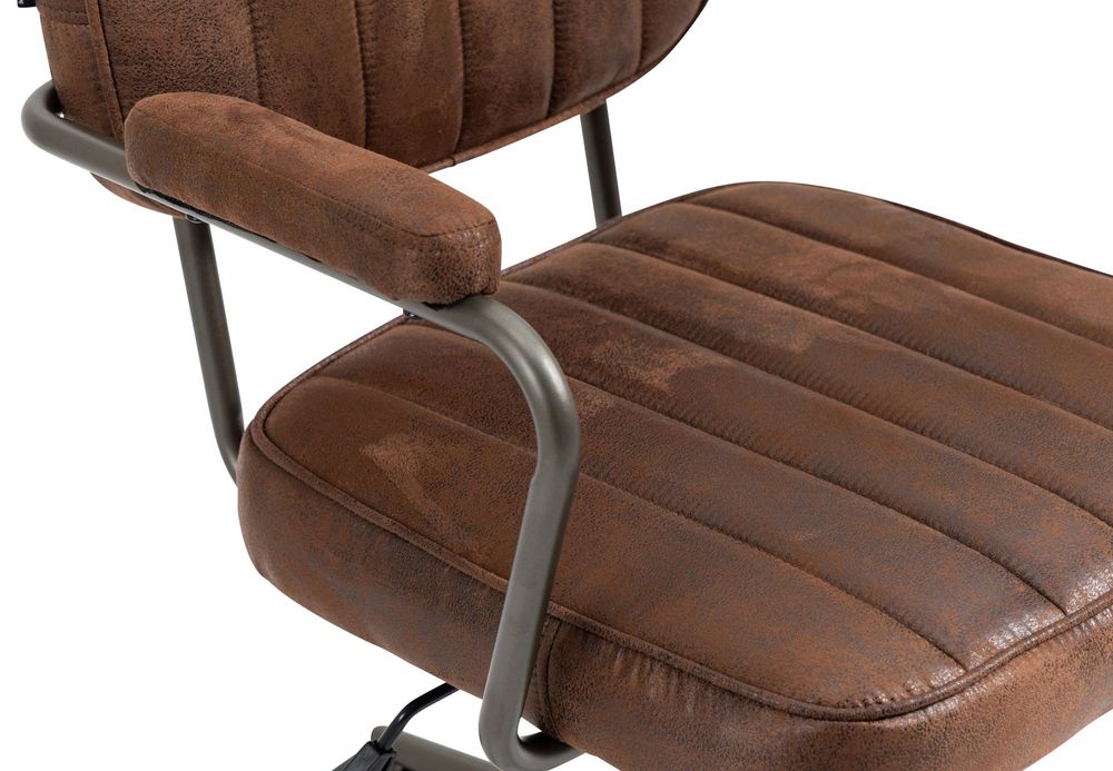Chaises - Fauteuil de bureau Rétro Natrona - Cuir cognac & Métal Noir Mat - VIBORR