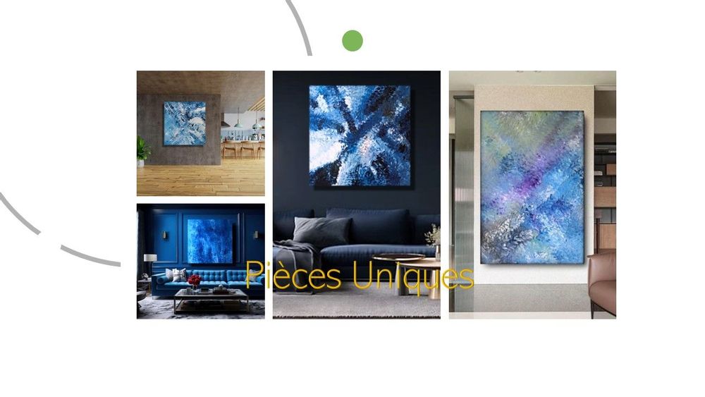 Paintings - Paintings Originals Art Gallery Quality - Blue Collection - MOTI ART & DESIGN