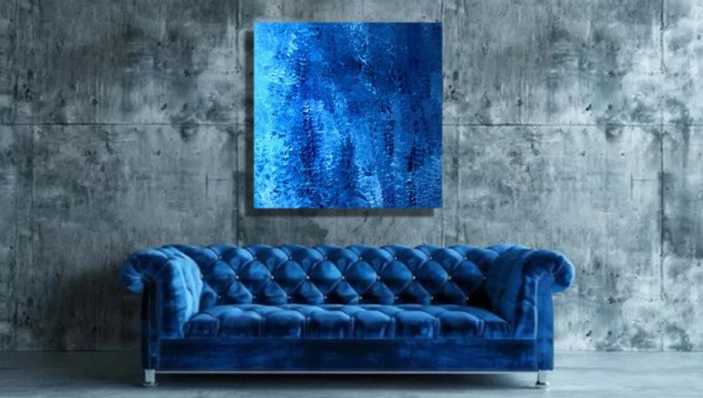 Paintings - Paintings Originals Art Gallery Quality - Blue Collection - MOTI ART & DESIGN