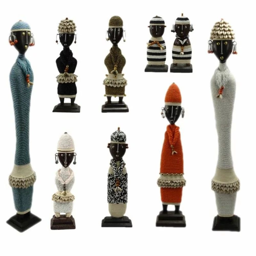 Objets de décoration - Poupées namji, poupées africaines, déco ethnique, objet de décoration, poupées en bois et perle ou poupées de fertilité ou poupées pour décoration d'intérieur - HOME DECOR FR