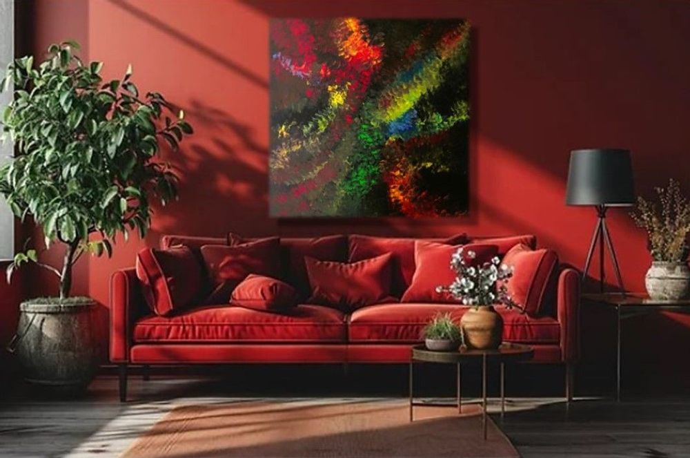 Paintings - Original Silent Cycles No. 53 oil painting. - MOTI ART & DESIGN
