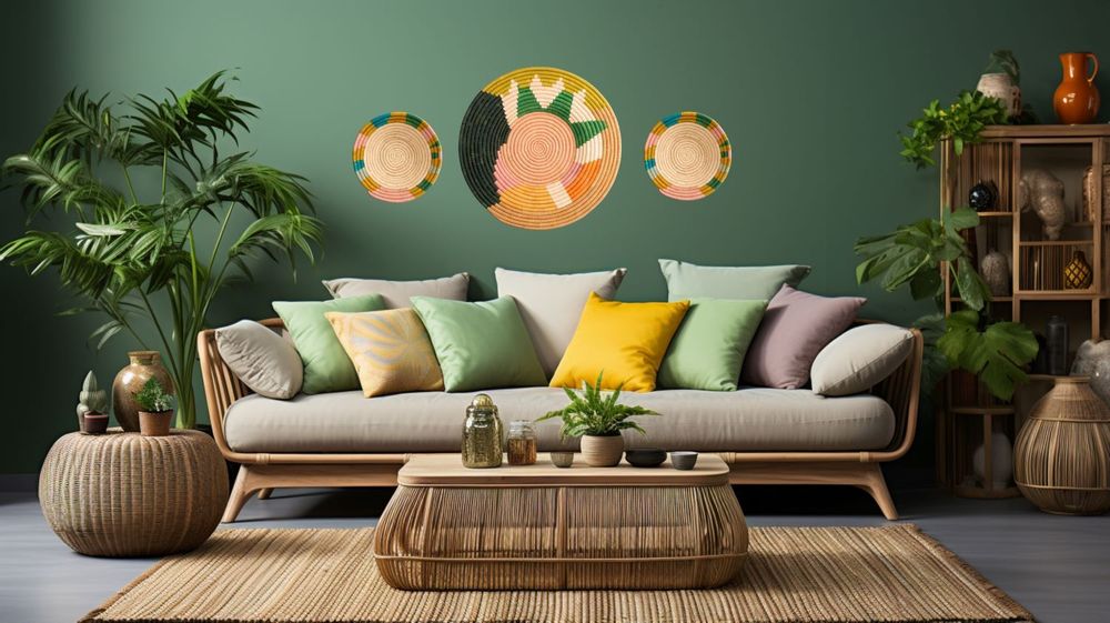 Other wall decoration - Tropical woven wall decoration Thistle ø 70 cm - MAISON SUKU
