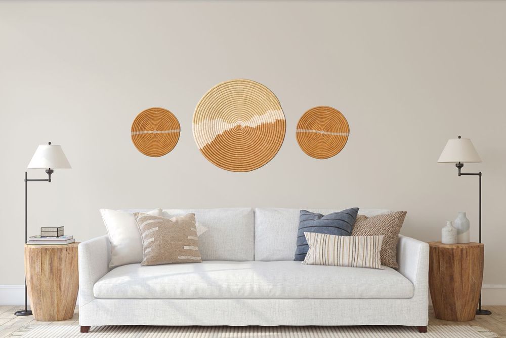 Other wall decoration - Earth tone woven wall decoration Sand ø 70 cm - MAISON SUKU