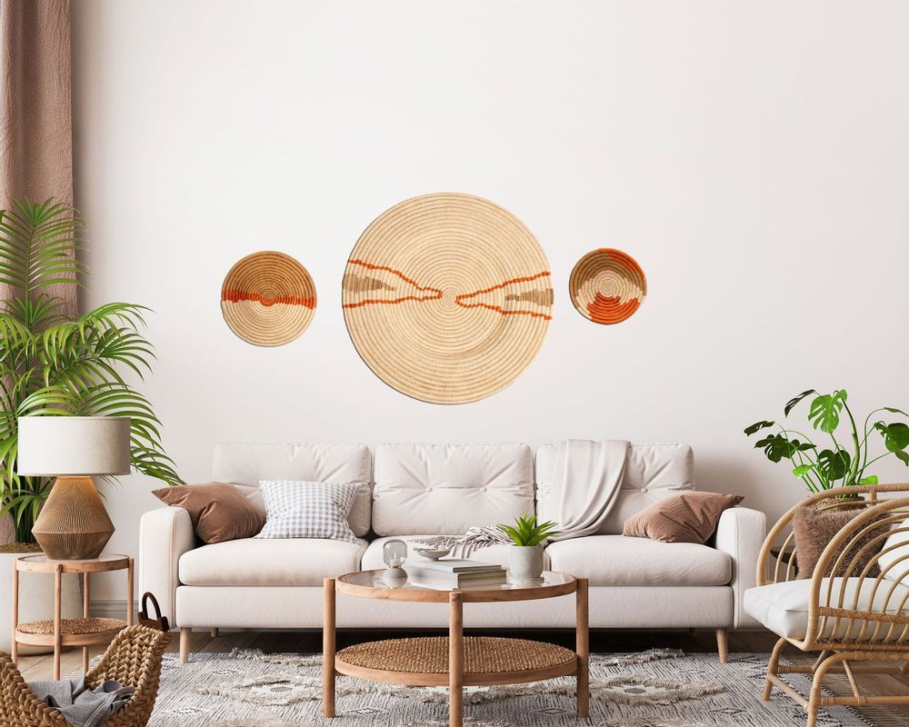 Other wall decoration - Earth tone woven wall decoration Split XL = ø 70 cm - MAISON SUKU