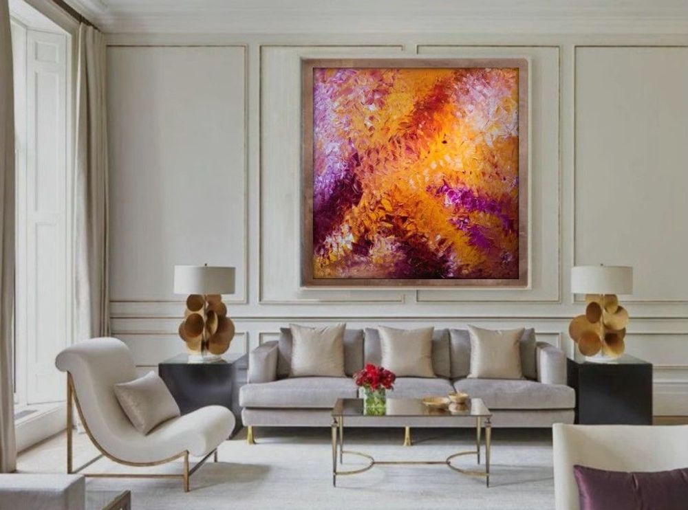 Paintings - Paintings Originals Art Gallery Quality - Earth and Ocre Collection - MOTI ART & DESIGN
