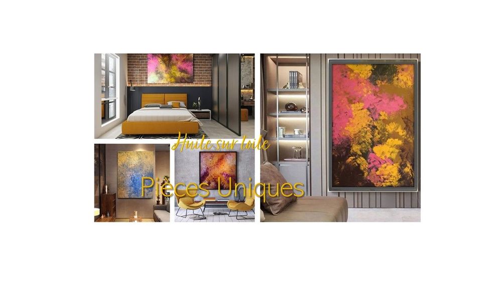 Paintings - Paintings Originals Art Gallery Quality - Earth and Ocre Collection - MOTI ART & DESIGN