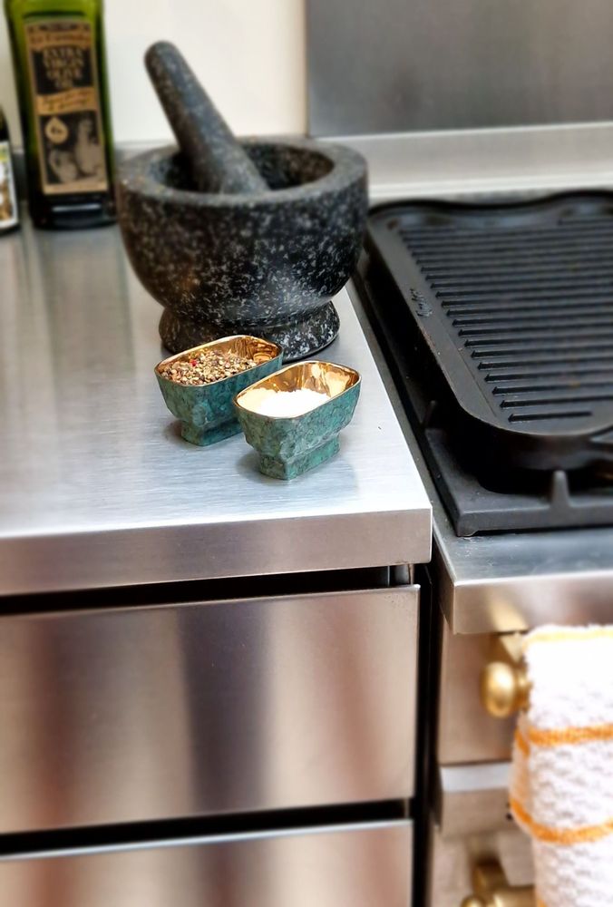 Unique pieces - Cast Bronze Salt & Pepper Bowl - EAGLADOR