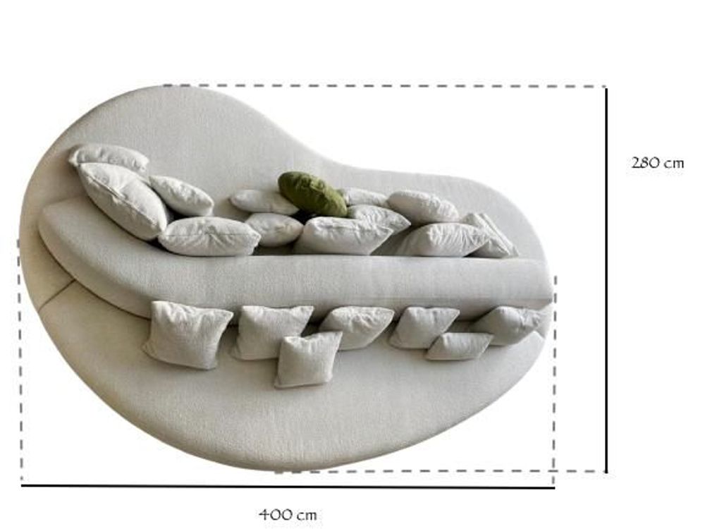 Sofas - Lab Organic White Pearl | 100% Bespoke Double-sided curved sofa - CREARTE COLLECTIONS