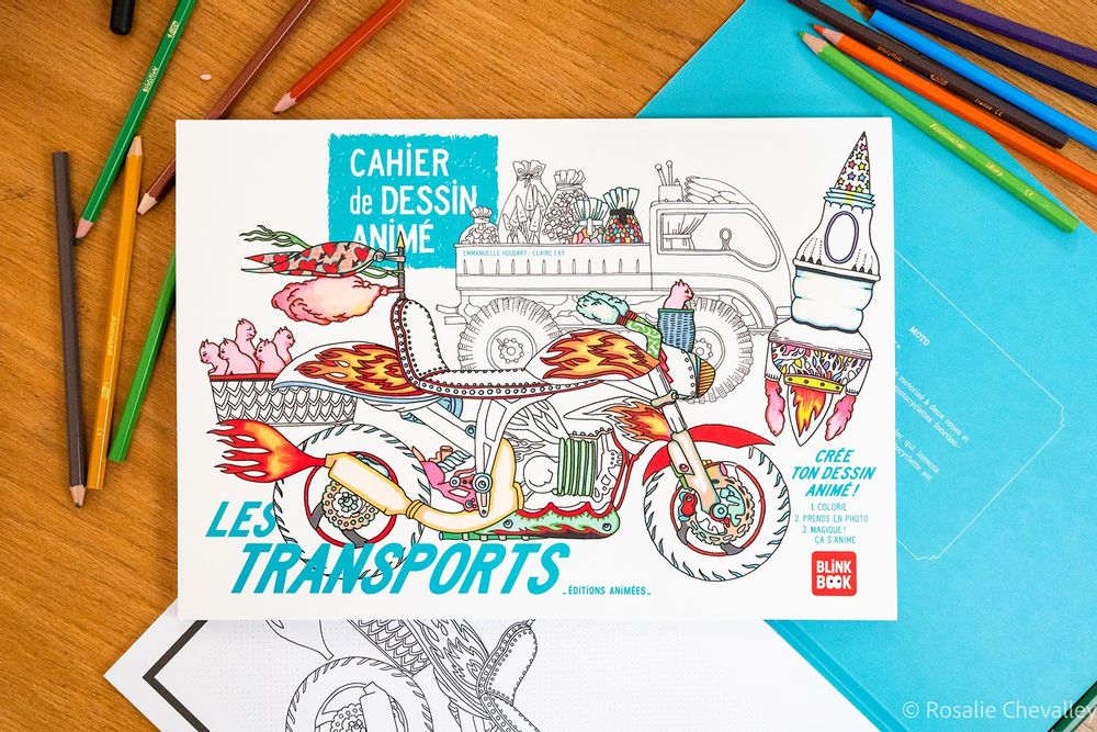 Papeterie - Cahier Animé Les Transports & BlinkBook - EDITIONS ANIMEES