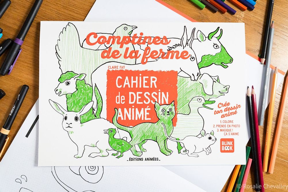 Papeterie - Cahier Animé Les Comptines de la ferme & BlinkBook - EDITIONS ANIMEES