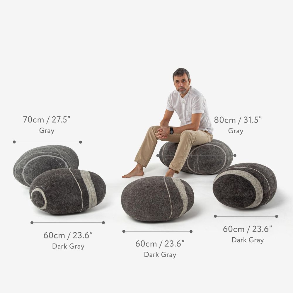 Coussins - Meuble pouf ottoman en laine \ « Set de conférence \ - KATSU STONES
