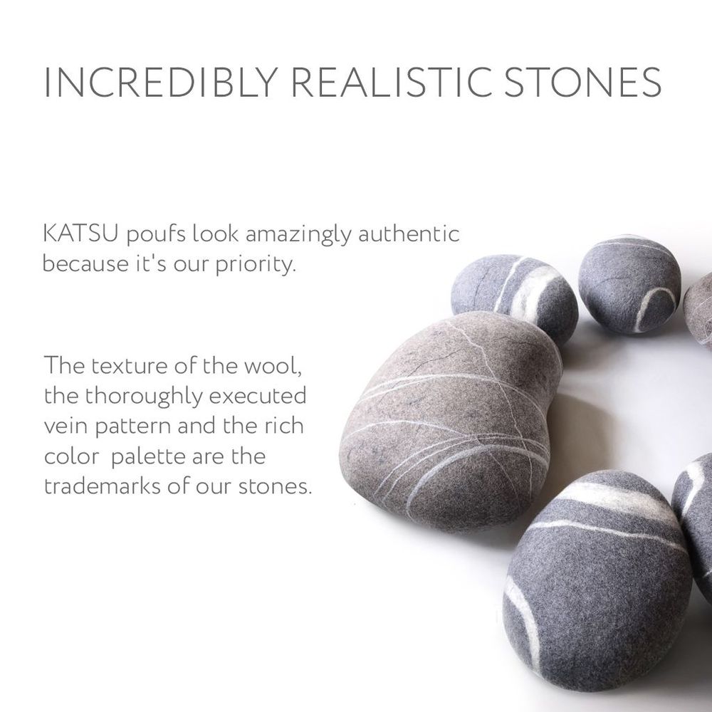 Objets de décoration - Ensemble de meubles pouf ottoman en laine № 12 de 4 pierres. - KATSU STONES