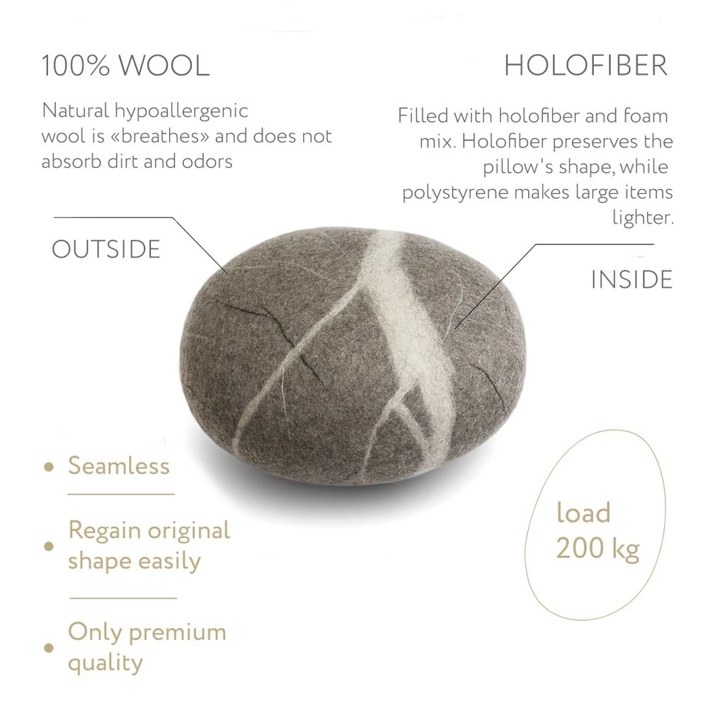 Objets de décoration - Ensemble de meubles pouf ottoman en laine № 12 de 4 pierres. - KATSU STONES
