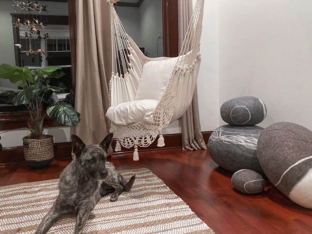 Objets de décoration - Ensemble de meubles pouf ottoman en laine № 12 de 4 pierres. - KATSU STONES