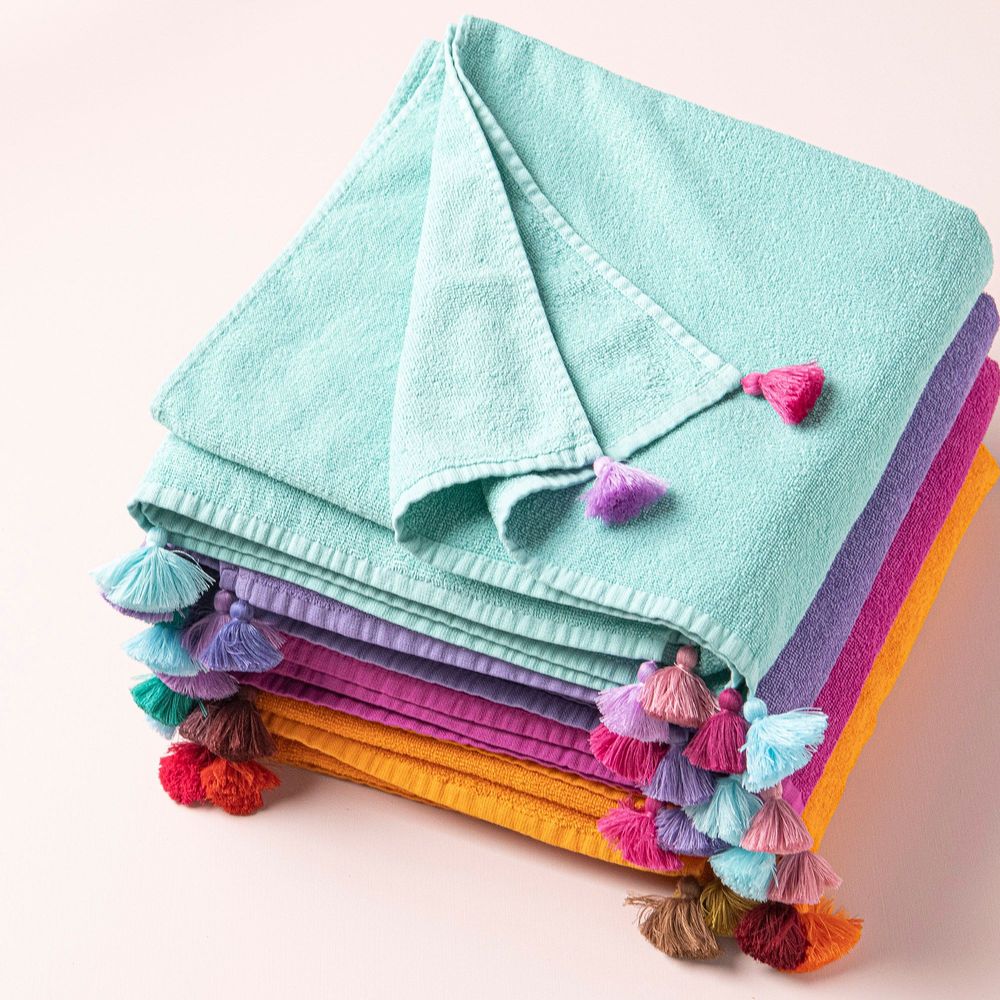Accessoires de voyage - Serviette de plage Kiwi Playa - "Pompons" - MIA ZIA