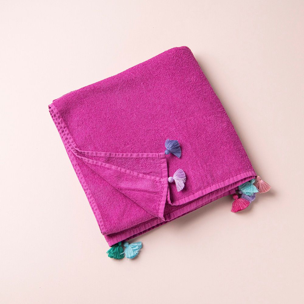 Accessoires de voyage - Serviette de plage Kiwi Playa - "Pompons" - MIA ZIA