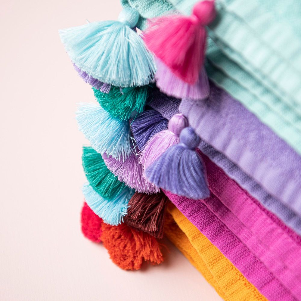 Accessoires de voyage - Serviette de plage Kiwi Playa - "Pompons" - MIA ZIA