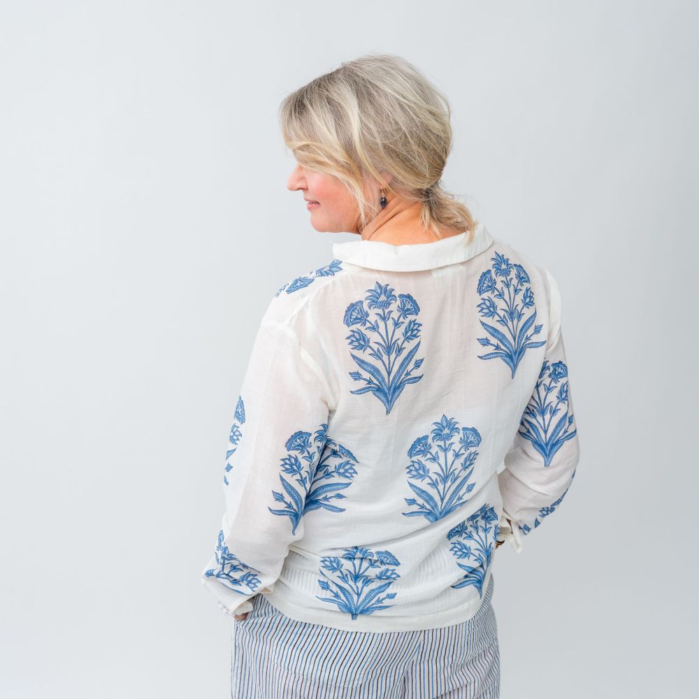 Prêt-à-porter - Blouse en soie et coton à imprimé à blocs - NEST FACTORY