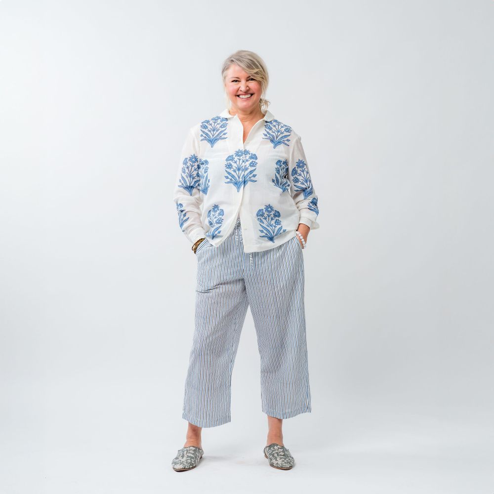Prêt-à-porter - Blouse en soie et coton à imprimé à blocs - NEST FACTORY