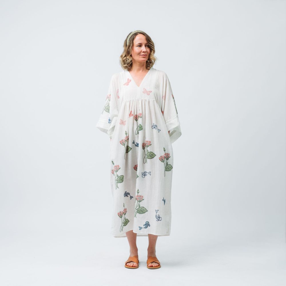 Prêt-à-porter - Robe longue en coton et soie avec slip - NEST FACTORY