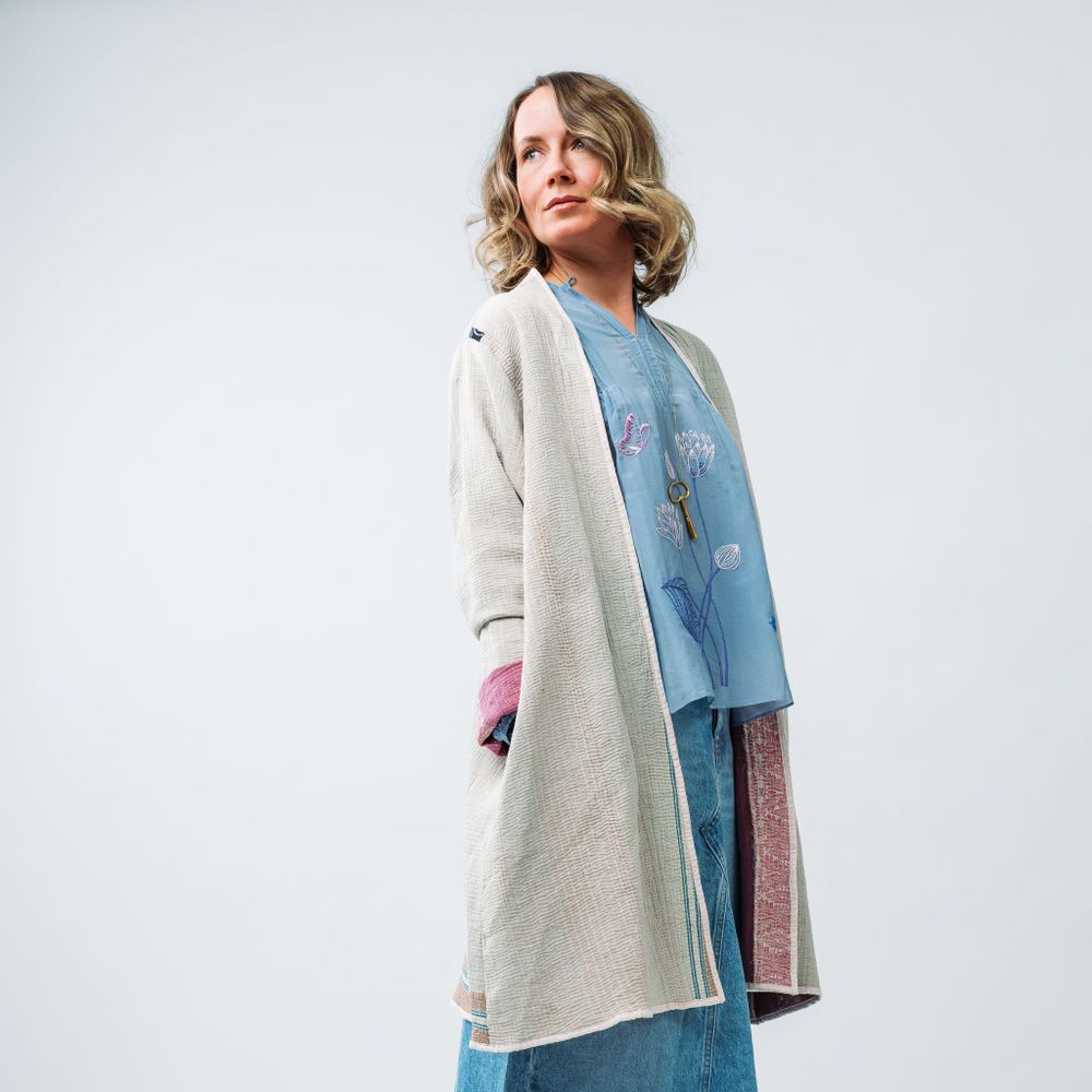 Prêt-à-porter - Manteau Kantha vintage - NEST FACTORY