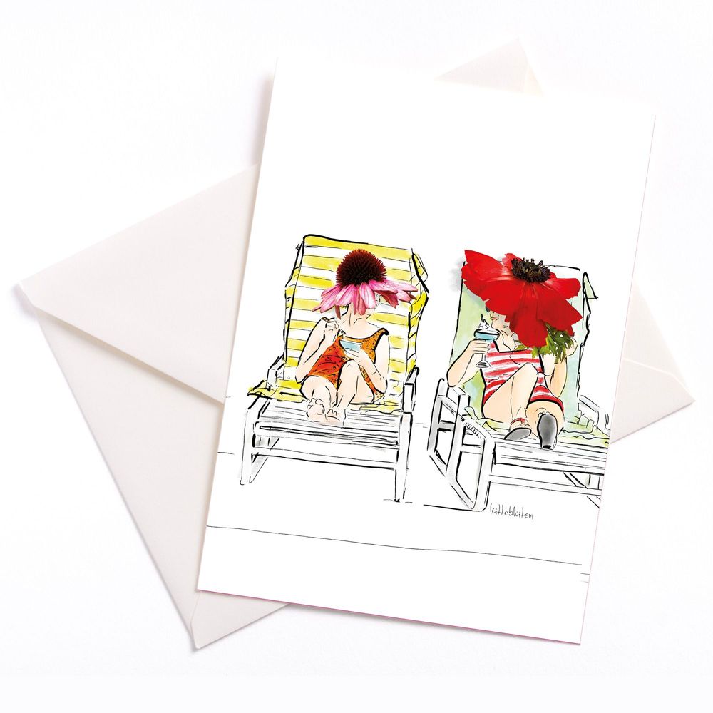 Papeterie - Carte avec enveloppe | Poolside Serenity - LUETTEBLUETEN