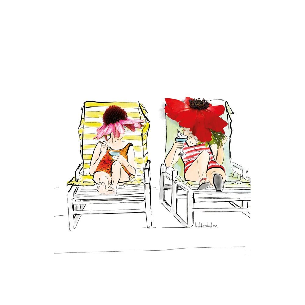 Papeterie - Carte avec enveloppe | Poolside Serenity - LUETTEBLUETEN