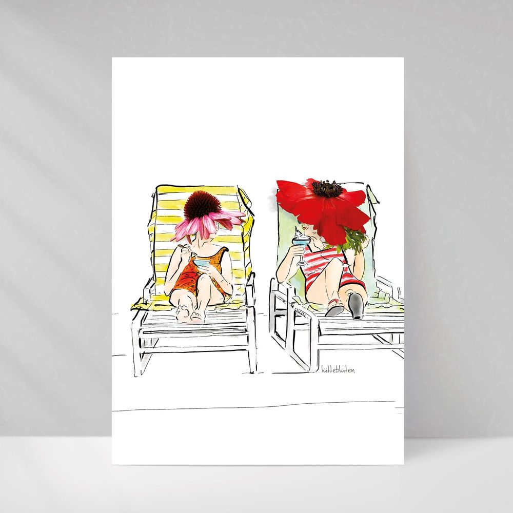 Papeterie - Carte avec enveloppe | Poolside Serenity - LUETTEBLUETEN