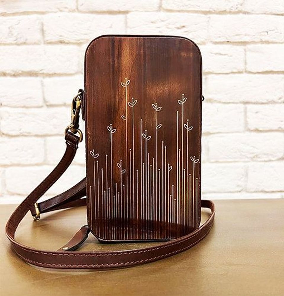 Clutches - Metal Inlay mini bag/shoulder pouch for smartphones - THECRAFTROOT