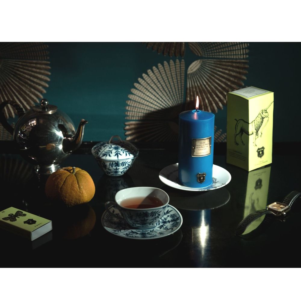 Decorative objects - Pillar Candle Quote: One day... Tinted wax mass. 520 g - YLUSTRE