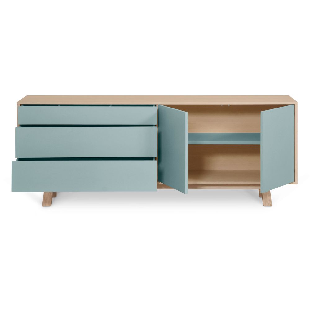 Sideboards - Low sideboard 2 doors +3 drawers 200 cm / 78.7" - MON PETIT MEUBLE FRANÇAIS