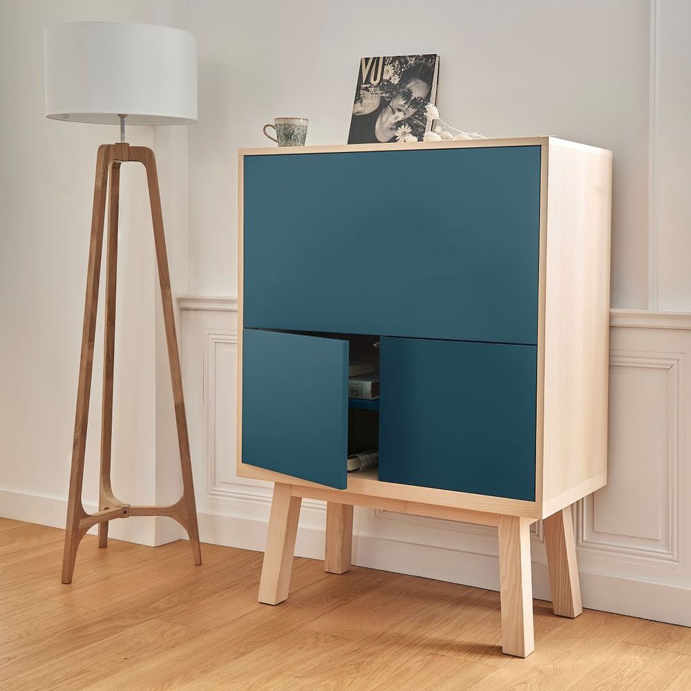 Writing desks - designer secretary desk with optimized storage space. - MON PETIT MEUBLE FRANÇAIS