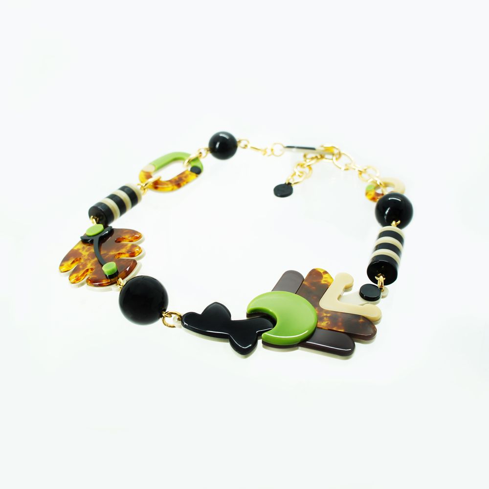 Jewelry - Necklace Bromelias Granite Caramel - GISSA BICALHO