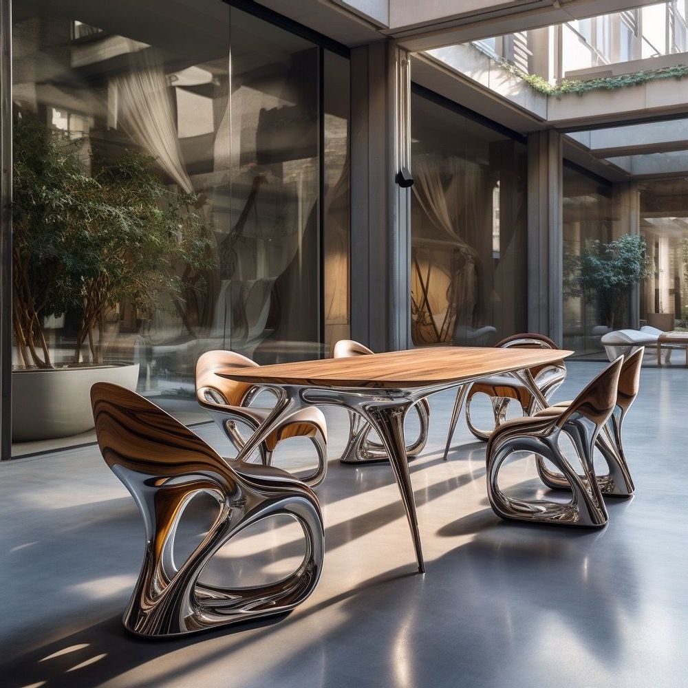 Chaises - DIGITAL ART DINING TABLE AND CHAIR 8313 - OPENGOODS