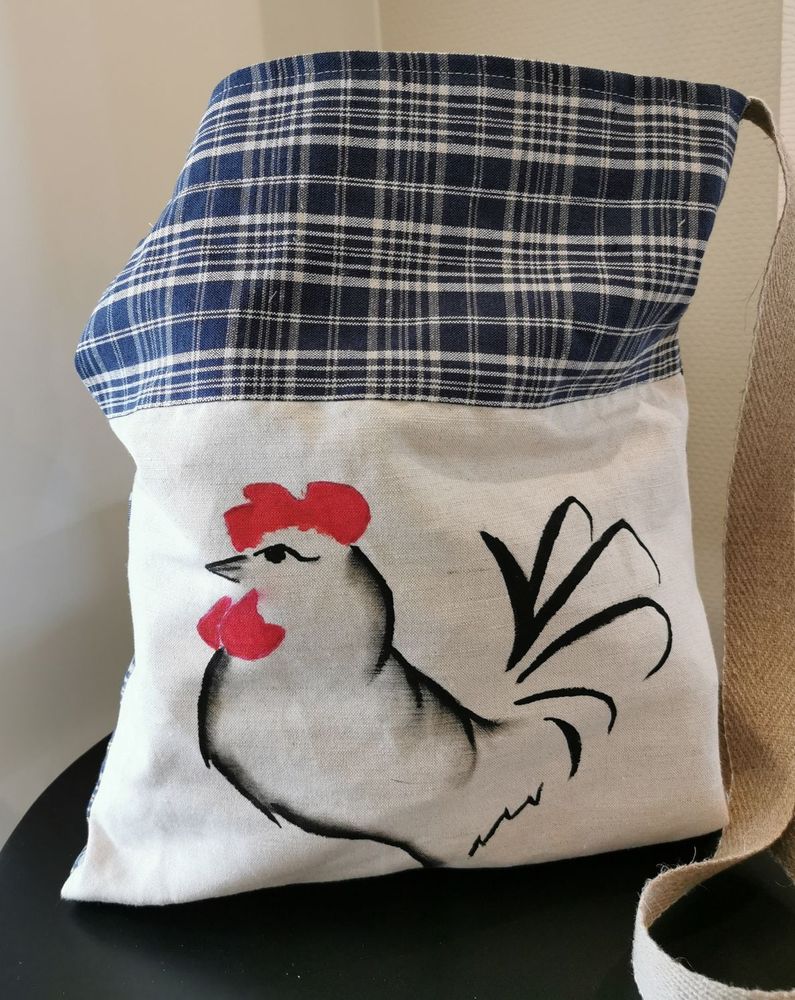 Cadeaux - SAC A MAIN SHOPPING / CABAS / TOTE BAG AVEC PEINTURE ARTISANALE - KELSCH D' ALSACE IN SEEBACH