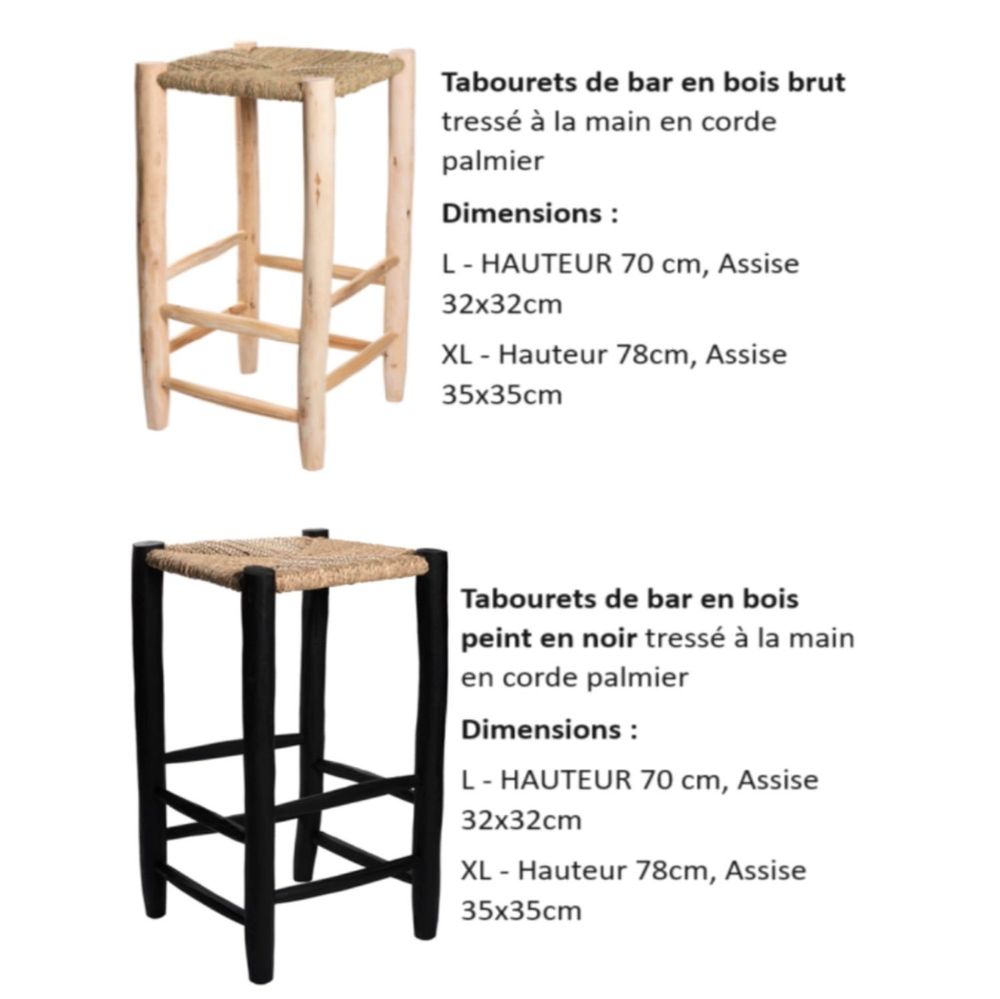 Tabourets - TABOURETS DE BAR EN BOIS - COSYDAR-DECO