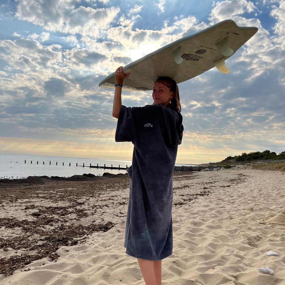 Bathrobes - 100% certified organic cotton sponge bath ponchos - Graphite - ATELIER DUNE