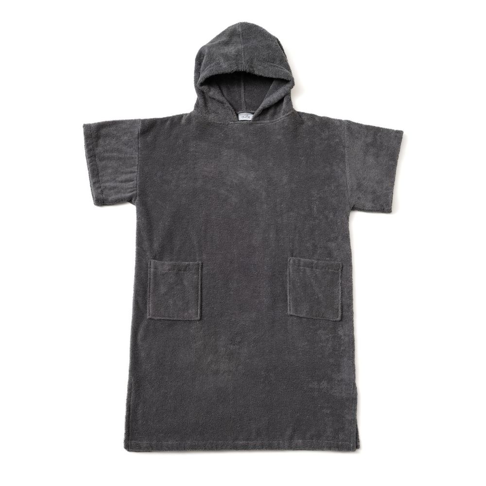 Bathrobes - 100% certified organic cotton sponge bath ponchos - Graphite - ATELIER DUNE