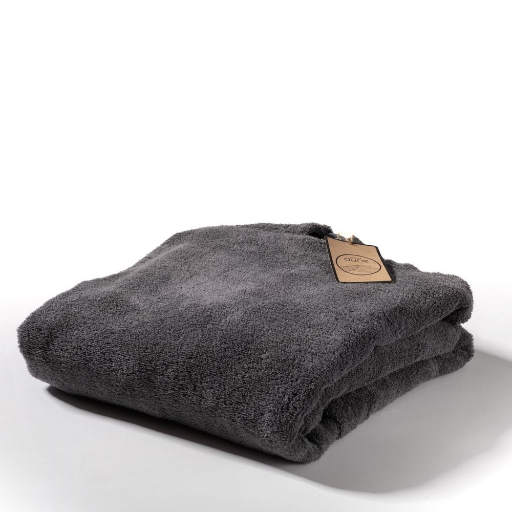 Bathrobes - 100% certified organic cotton sponge bath ponchos - Graphite - ATELIER DUNE