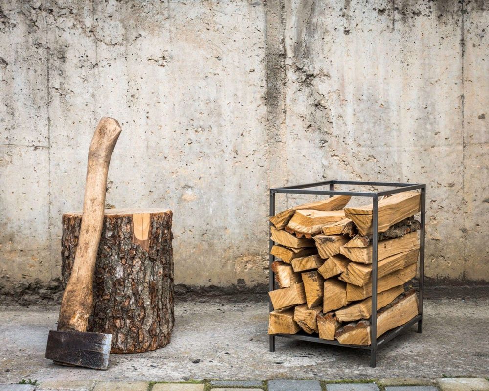 Outdoor fireplaces - Compact square log holder - DESIGN ATELIER ARTICLE
