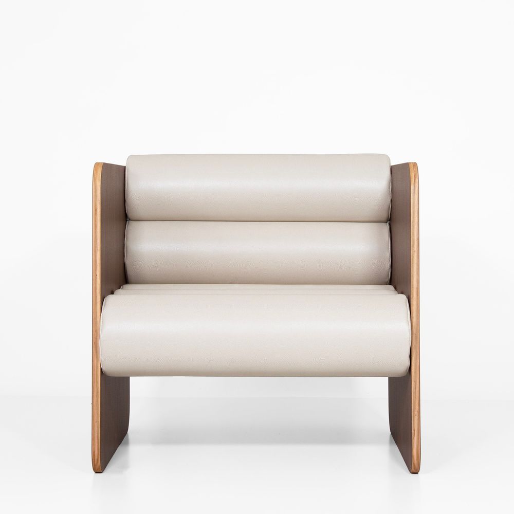 Armchairs - MW01 | Designer Armchair - Wood - Pearl White Soshagro Sheaths - MW - MW DESIGNER FURNITURE