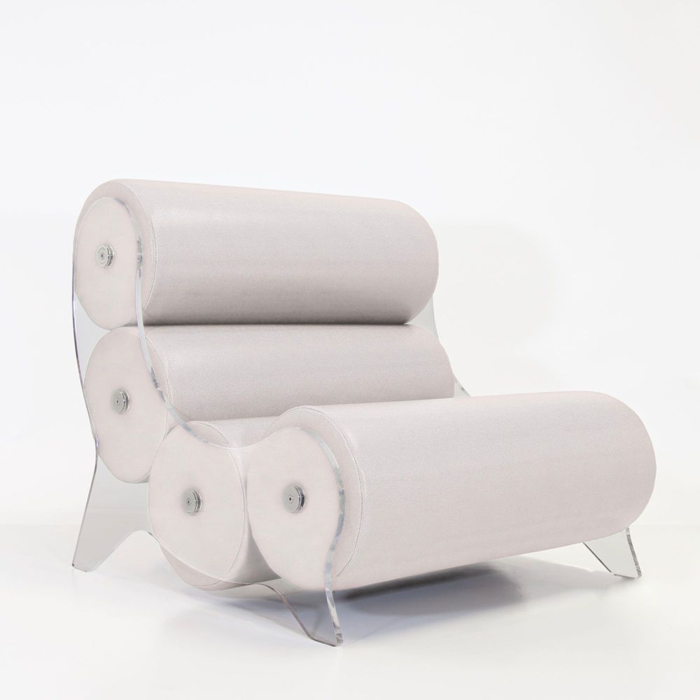 Lawn armchairs - MW06 Design Armchair - Soshagro Foam Seat - Transparent PMMA - KUUMO DESIGN