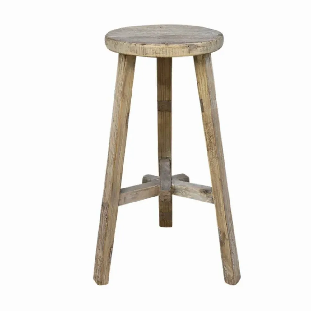 Stools - Old round stool - PAGODA INTERNATIONAL