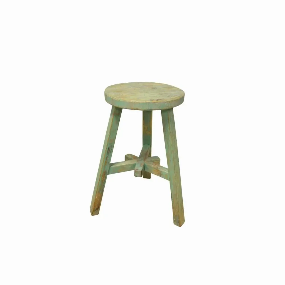 Stools - Old round stool - PAGODA INTERNATIONAL