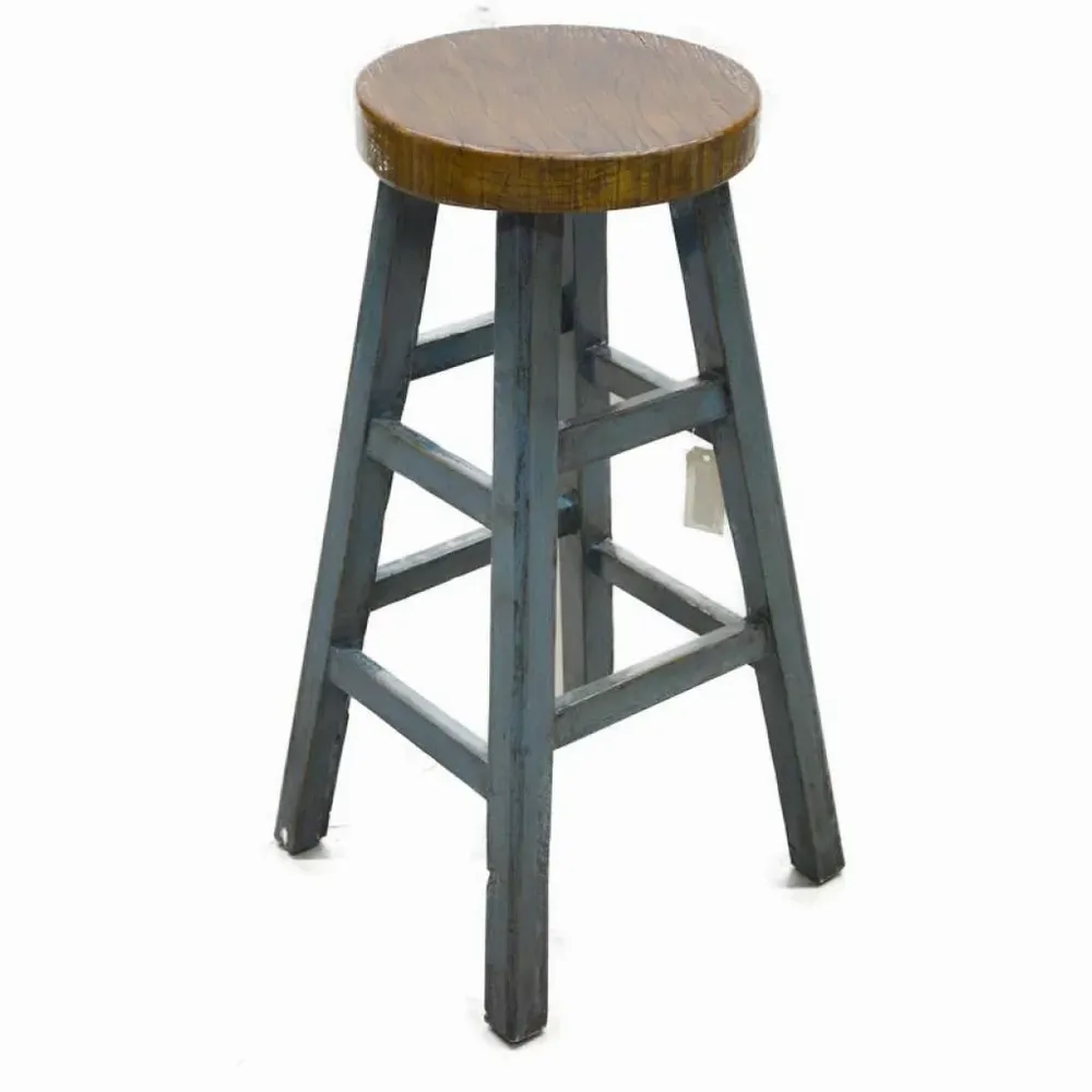 Stools - Old round stool - PAGODA INTERNATIONAL