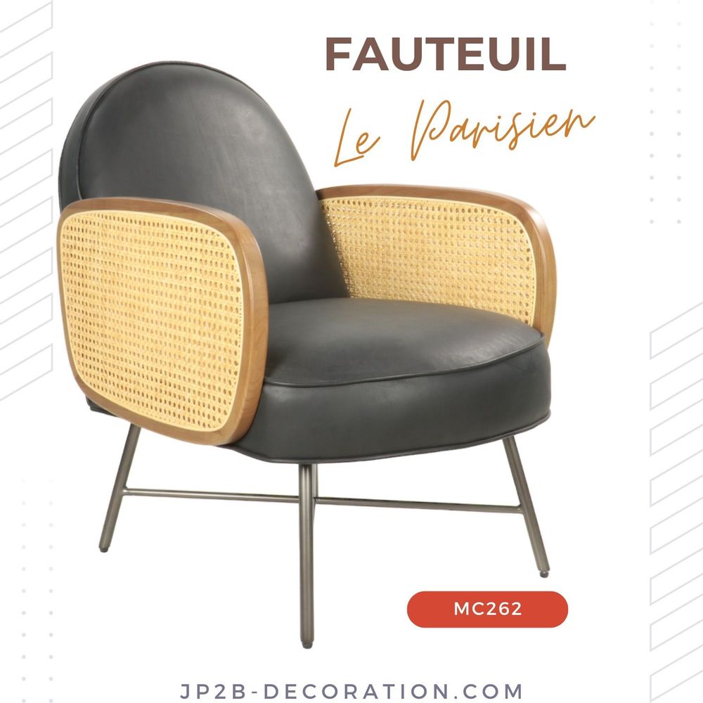 Autres fournitures bureau - Collection de Fauteuils en Cuir et Cannage Vintage - JP2B DECORATION